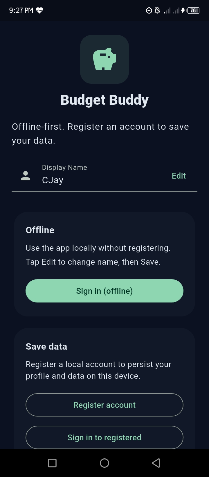 Budget Buddy App Preview